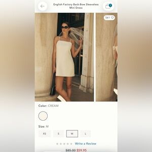 English Factory bow back mini dress in white